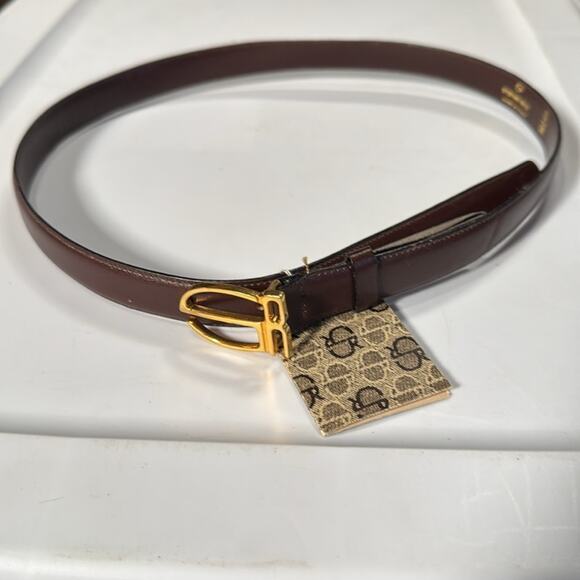 NWT Vintage Stefano Ricci Brown Colored Gold Colored Buckle Belt - Picture 1 of 6